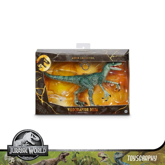 Terlaris Jurassic World Amber Collection Velociraptor Delta Action Figure