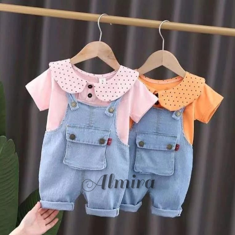 Baju Kodok Anak / Jumpsuit Overall Jeans Anak Perempuan Terbaru Usia 1-6 Tahun