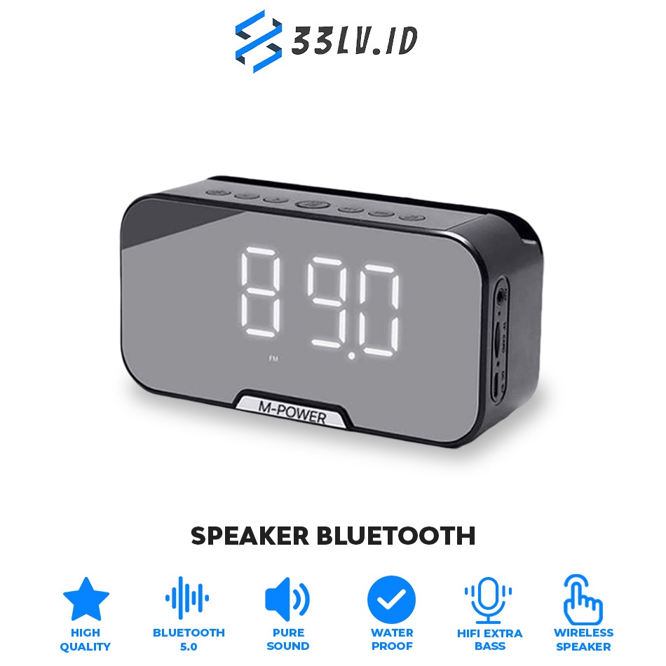Spesial Lebaran 【33LV.ID】Speaker jam bluethooth portable Led display alarm BG-S7 927)