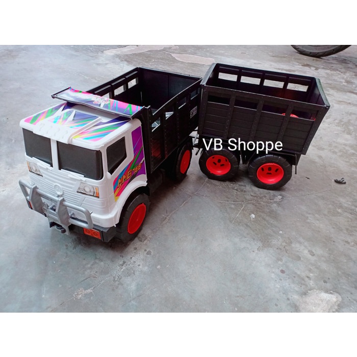MUST HAVE MAINAN ANAK MOBIL TRUK GANDENG ANGKUTAN JUMBO ENGKEL BAK TERBUKA TERBARU