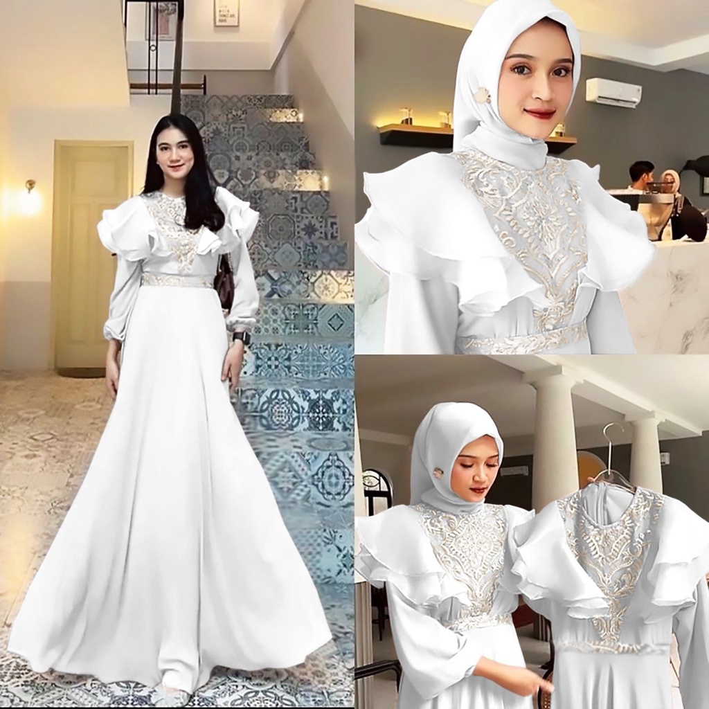 REAL VIDEO MR2310 Gamis PREMIUM Megan SIZE M - XL 15WARNA / AC / Maxi Long Dress Muslim jUMBO / Gami