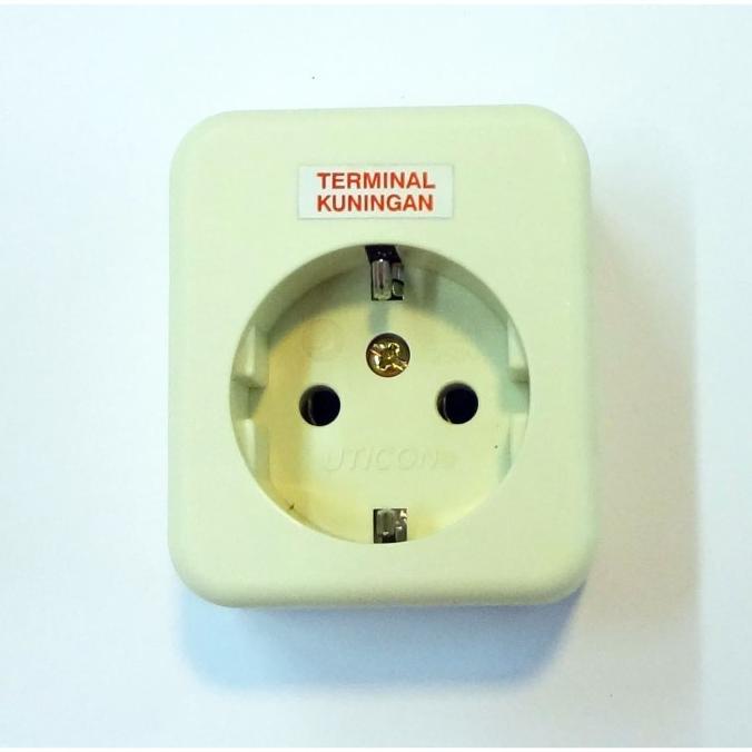 $$$$] Stop Kontak Arde Terminal Kuningan, 1 Lubang, Uticon. Colokan Listrik