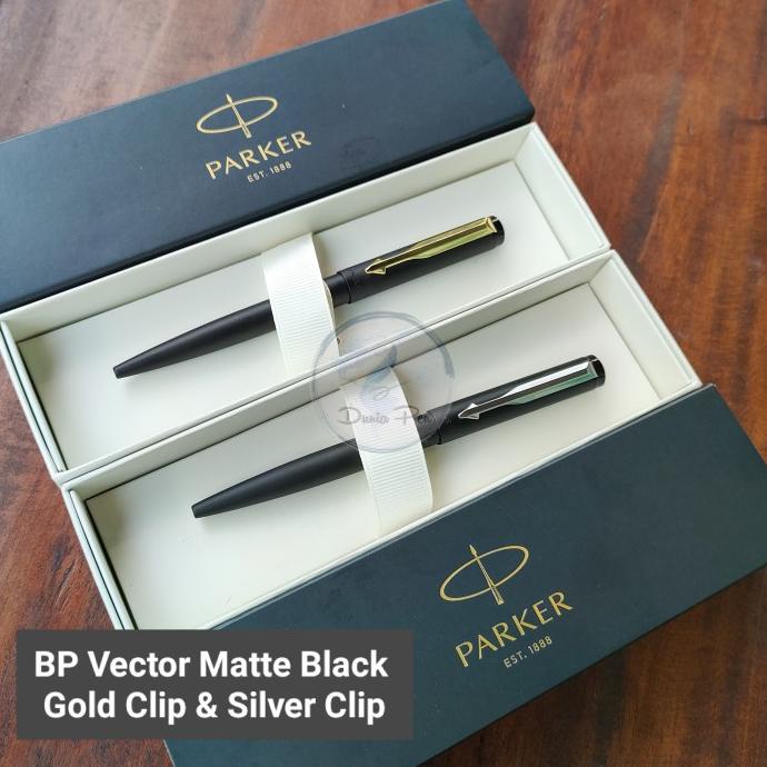 

Pen Parker Vector Original, Matte Black Gold Trim & Chrome Trim ---NEW READY---