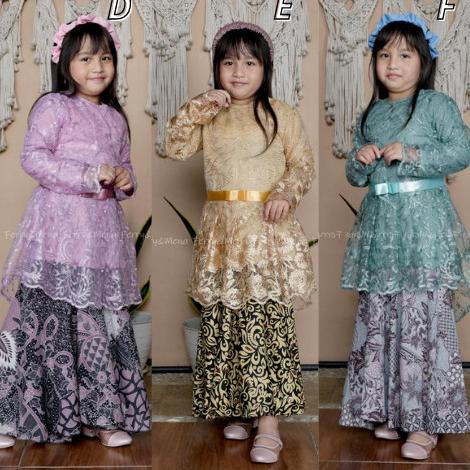 Setelan Kebaya Anak Tille Brukat Brokat Kartinian Rok Batik Duyung