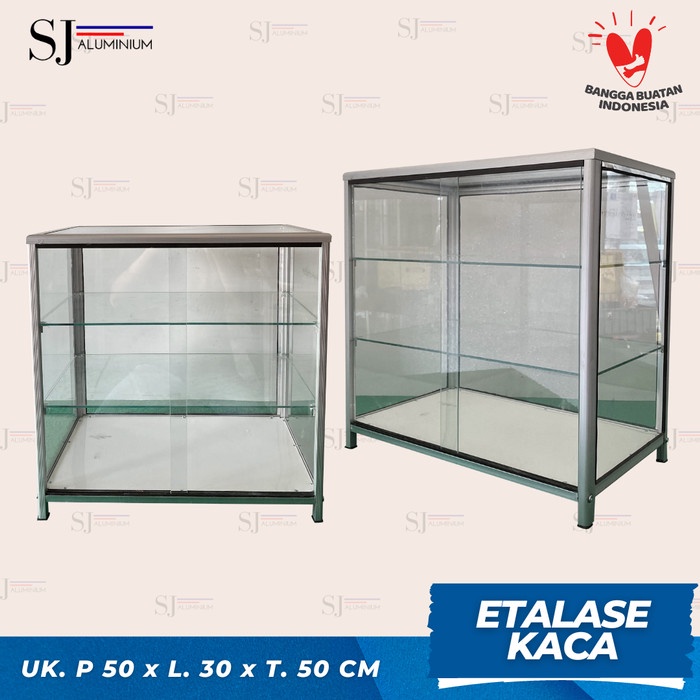 Terlaris Etalase Kaca - Rokok/Makanan/Warung - Ukuran 50 Cm X 30 Cm - 2 Ambalan