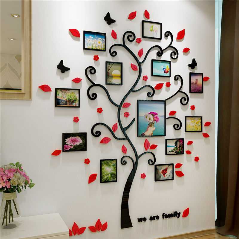 Holiven Stiker Dinding Pohon dan Pigura Akrilik 3 Dimensi