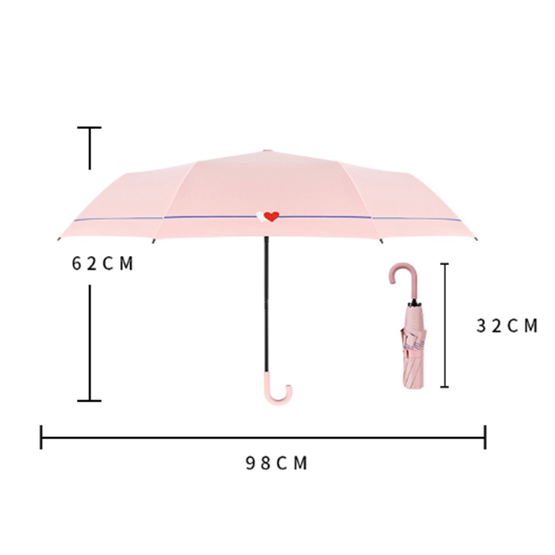 Holiven Payung Lipat Gantung Kait Warna Cerah Gagang U