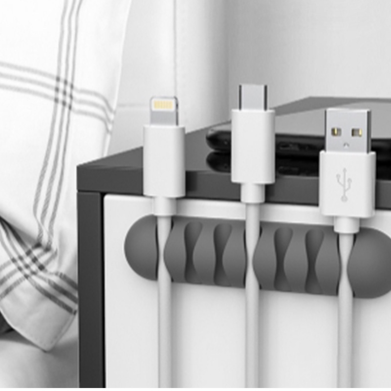 Holiven Klip Penata Kabel Cable Organizer Clip Charger Holder Tempel Dinding Meja 7 Slot