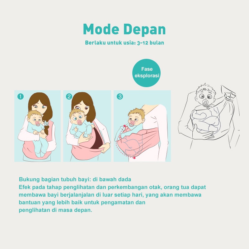 Holiven Gendongan Bayi Kain Selempang Sederhana