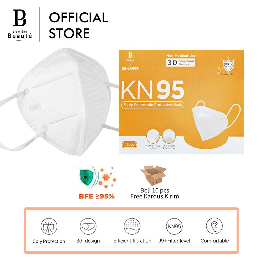 New Premiere Beaute Kn95 Masker Kn95 10Pcs Facemask Bnp Evo Adult 5Ply Bfe 95% N95
