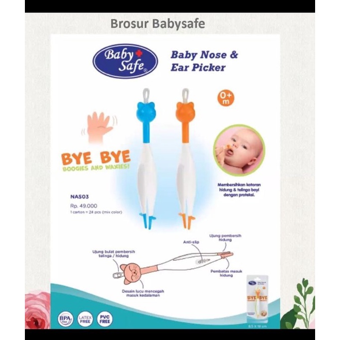 Baby Safe Baby Nose Ear Picker, Pembersih hidung dan Telinga bayi NAS03 BabySafe