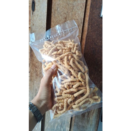 

snack cemilan cemilan enak ulat sutra /stik bawang / rempeyek kemasan 1kg