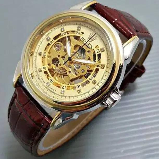 New Jam tangan ROLEX KULIT CLASSIC OTOMATIS