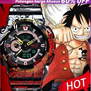 Promo Casio Design One Piece + Dragon Ball Z Joint Model Shockproof Waterproof Automatic LED Lightin
