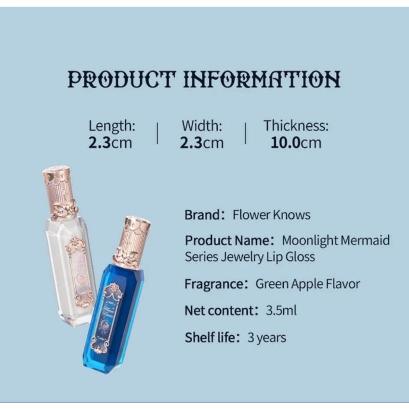 FLOWER KNOWS MOONLIGHT MERMAID LIPGLOSS