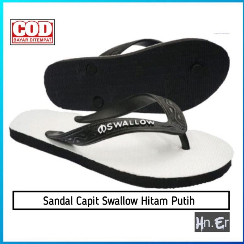 Laris Sandal Jepit Swallow Hitam Putih Berkualitas