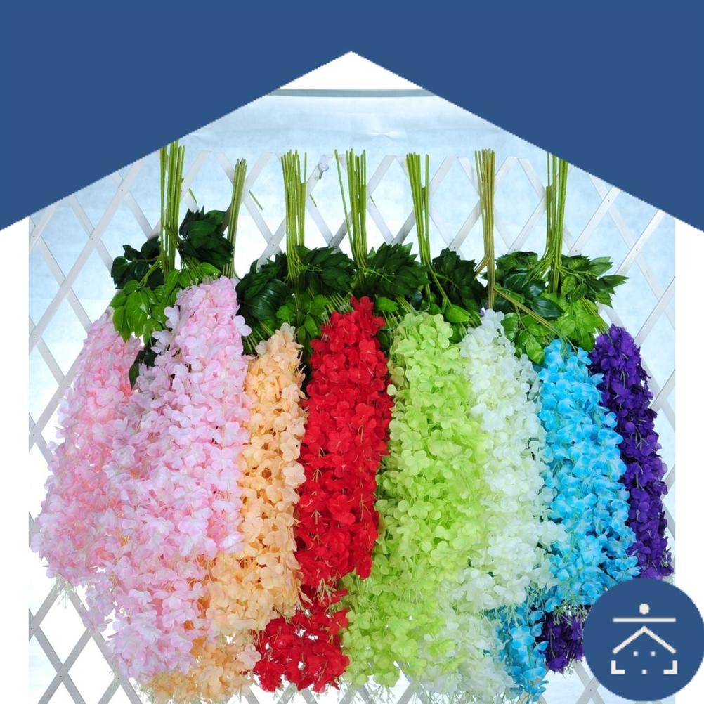 Terbaik Kunataruma - Wisteria Jumbo Daun Rambat Plastik Dekorasi Lamaran Bunga Artificial Wisteria T