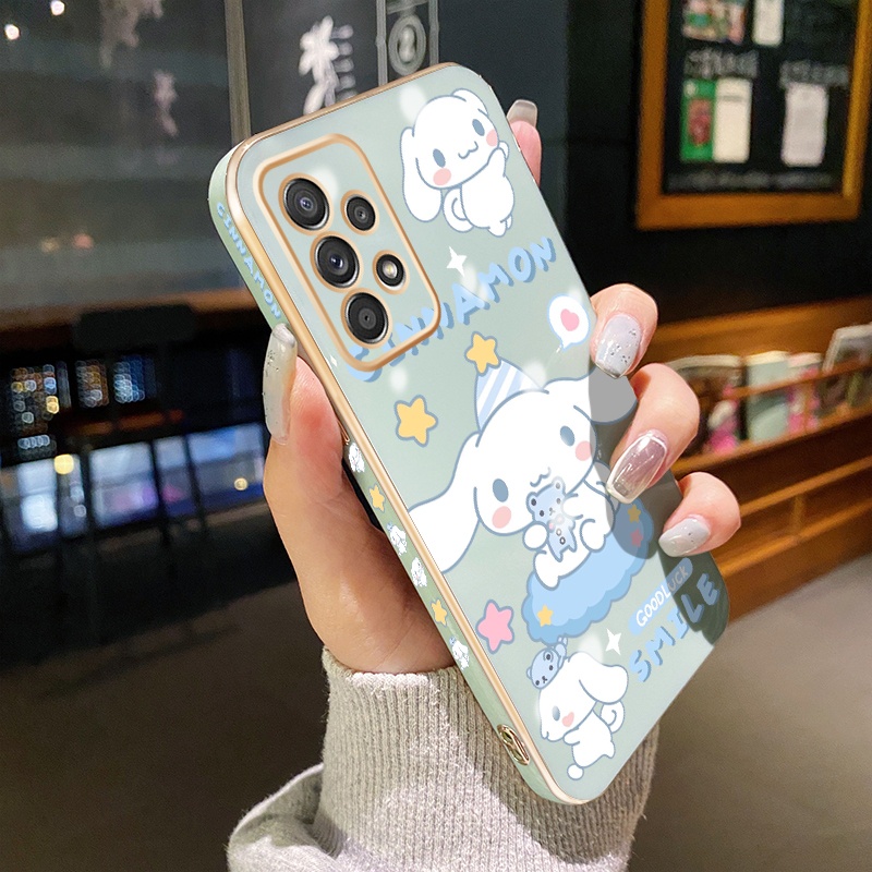 Case Ponsel untuk Samsung A52 5G A52s 5G A51 M40s M51 Case pola anjing Cinnamoroll pelapis mewah HP 