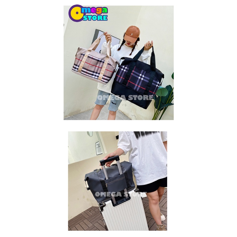 [O&amp;S] Travel Bag Waterproof Motif Kombinasi Kotak Duffel Bag Tas Travel Portable Gym - OS1009