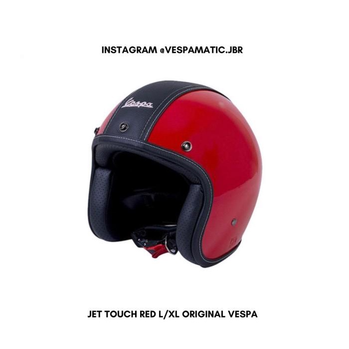 HELM VESPA JET TOUCH RED MERAH ORIGINAL
