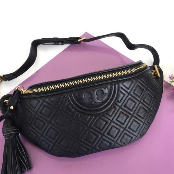 TAS PINGGANG TORY TB FLEMING BELT BAG BLACK 100%original