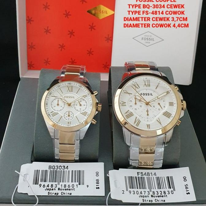 New Jam Tangan Couple Fossil Bq3034 Original Pengiriman Cepat