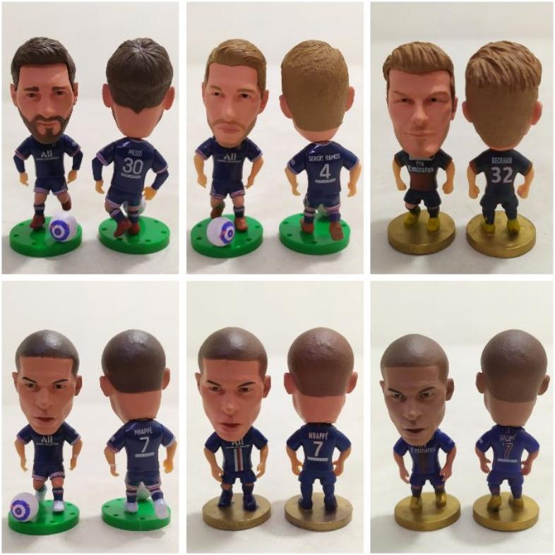 6.6 Figure miniatur Pemain Bola PSG Soccerwe Kodoto / Lionel Messi Sergio Ramos Kylian MBappe David 