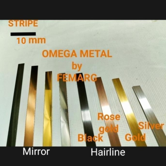 :>:>:>:>] PLAT STRIP STAINLESS STEEL BLACK | GOLD | ROSEGOLD MR /HL 20mm X 305cm