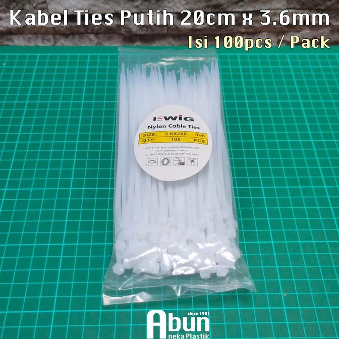 

```````] Kabel Ties High Quality 20cm x 3.6mm Putih @100pcs