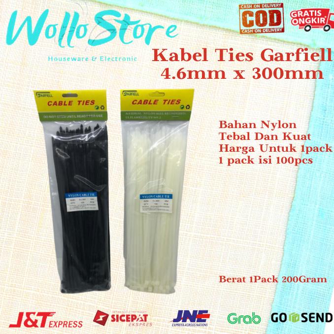 

paling diminati] Kabel Ties 30cm x 4.6mm Nylon Tebal Garfiell