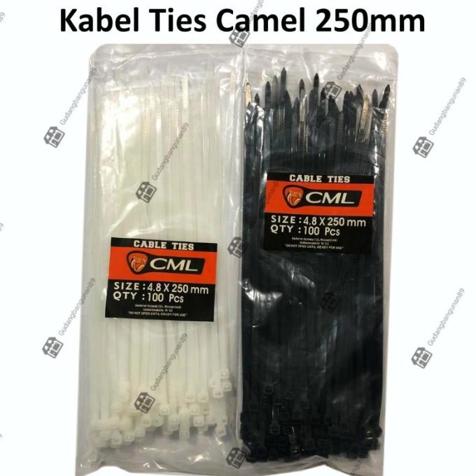 

siap kirim] Kabel Ties Cable Tie 25CM Putih Hitam 4.8 x 250MM/Kabel Tis 3.6 x 250M