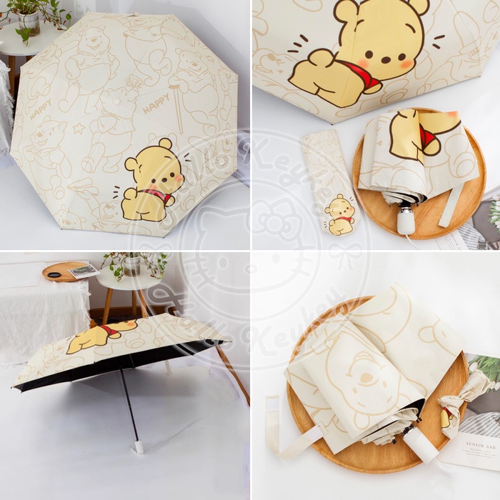 Terlaris Payung Lipat Tombol Buka Otomatis Winnie The Pooh
