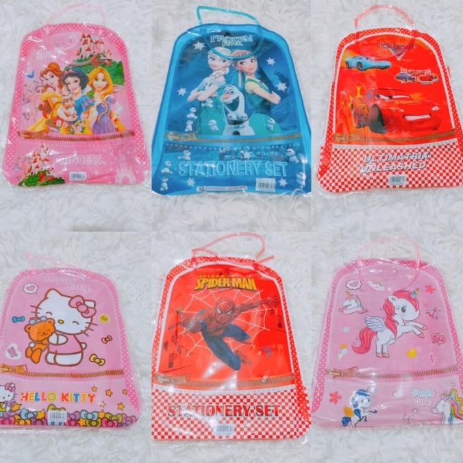 

Stasionary Set Tas Alat Tulis 7 in 1 Anak Sekolah Motif Kartun Pensil Promo Marcross