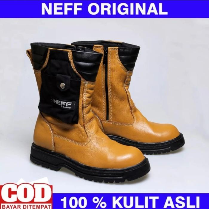 Terlaris Sepatu Safety Boots Proyek Kulit Asli Original Neff Bsm Soga Bsm 307