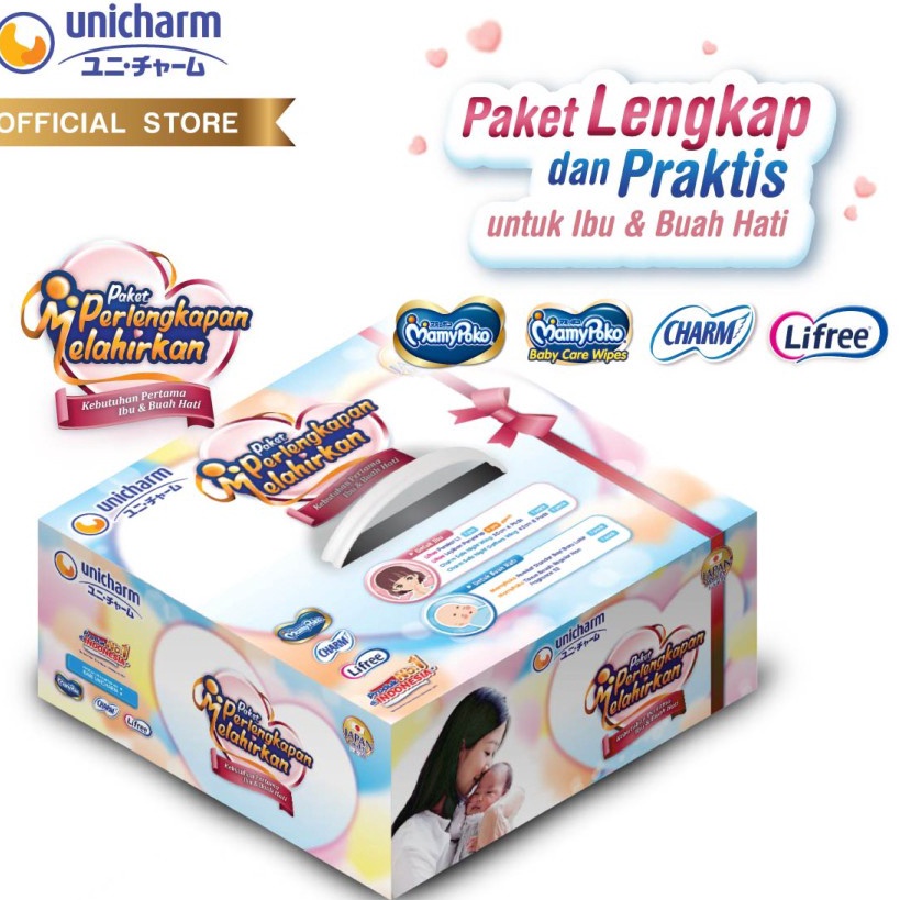 Promo Paket Perlengkapan Melahirkan Unicharm - MamyPoko Charm Lifree