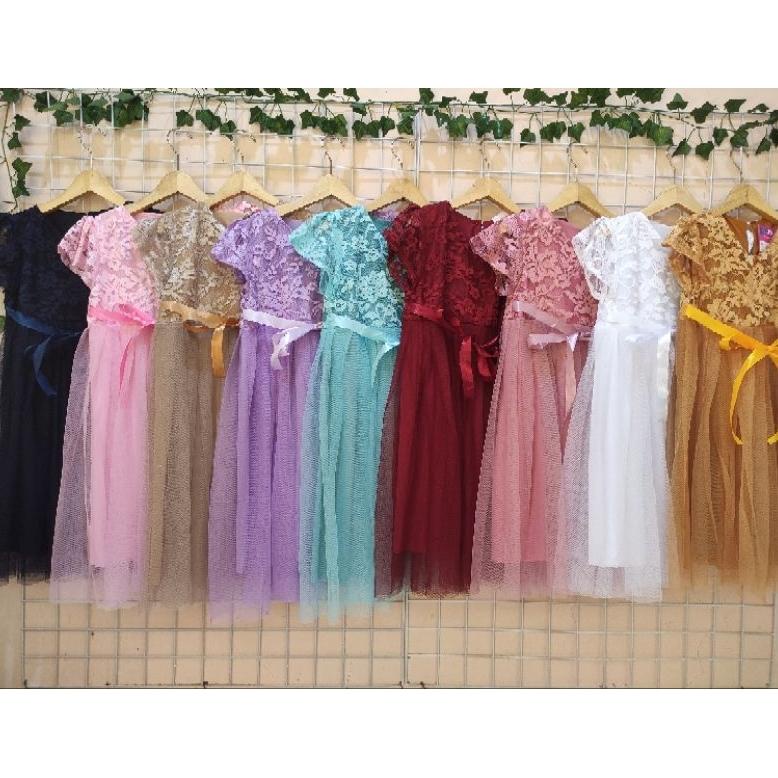 Bayar ditempat (1-8th) dress tutu brukat anak perempuan / gaun pesta anak balita / dress ulang tahun