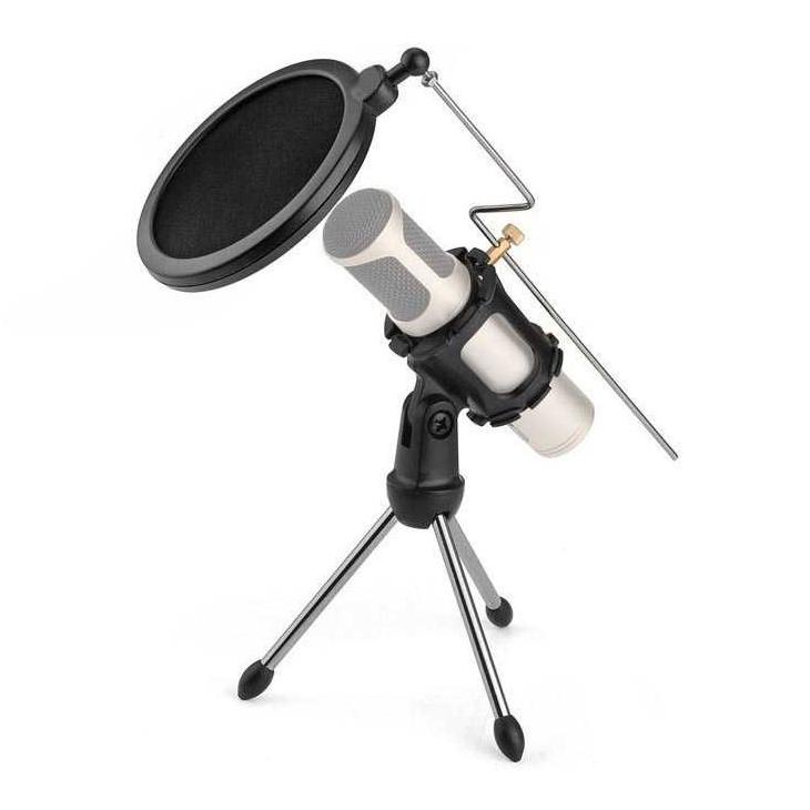 Sale Cod Set Stand Holder Microphone Condenser Pop Filter Pendek / Tiang Stand Holder Dudukan Tempat