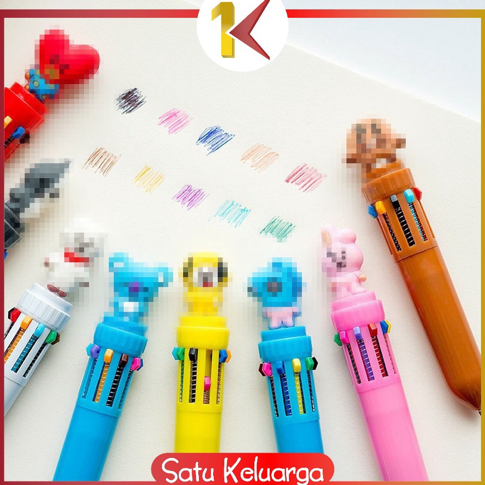 

5.5 Promo >> SK-A13 PENA BANGTAN BOYS Pulpen Kartun 10 Warna Pen Warna Warni Bolpoin Karakter Lucu