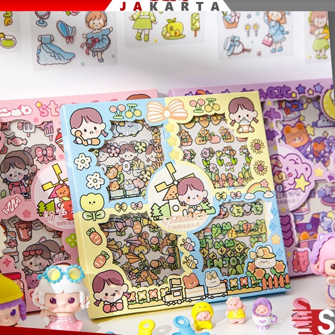 

in✱Pasti Murah✤➱ OSM JKT 5576 Stiker Set 100 lembar / Sticker Box Stiker Set Aesthetic Dekor Buku / Sticker Motif Kartun Korea Lucu Anti Air L45 ✲