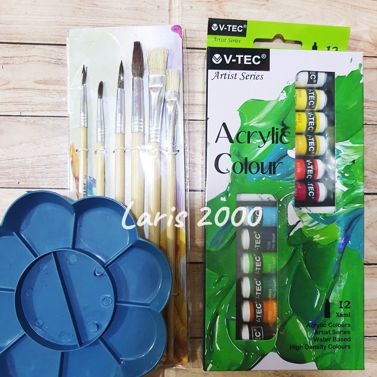 

➤ Cat Akrilik + Palet Lukis + Kuas ➯Terbaru