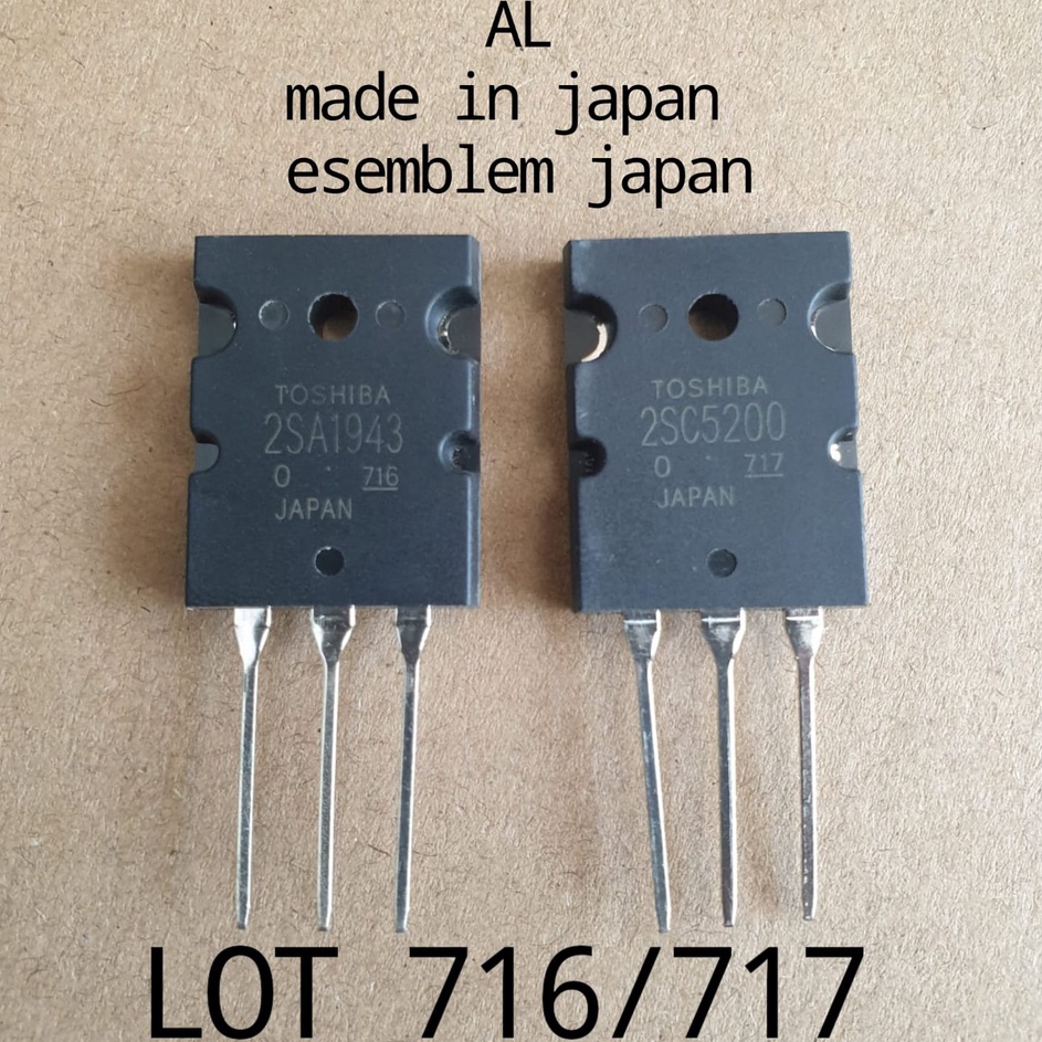 【Penjualan Terbaik】✅COD Transistor TOSHIBA 2SC5200 & 2SA1943 Original Japan LOT 716/717 AL