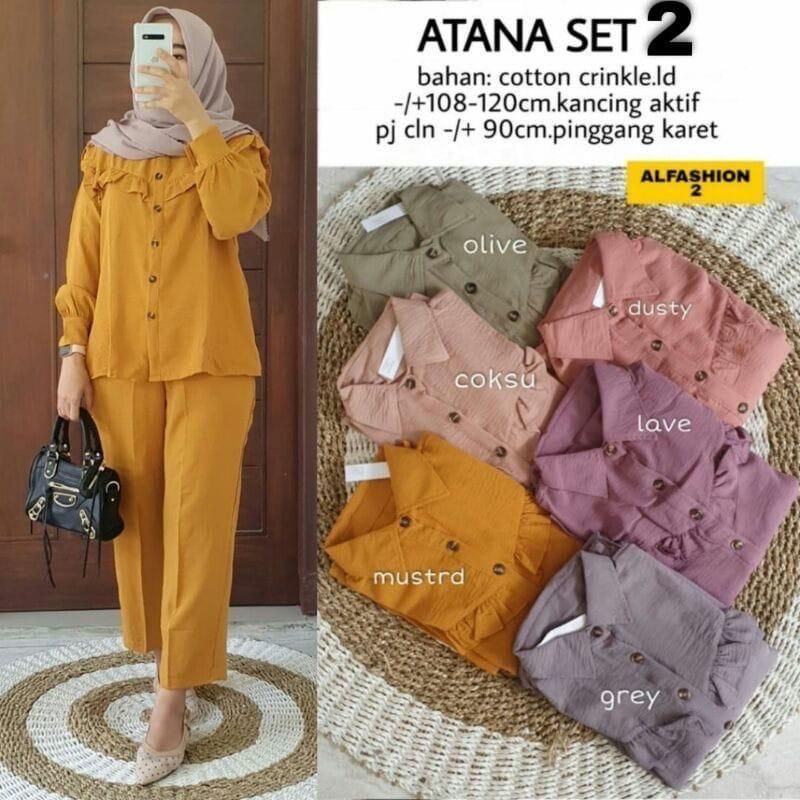 STANA ONESET CRINKLE AIRFLOW #SET ATANA #SETELAN WANITA