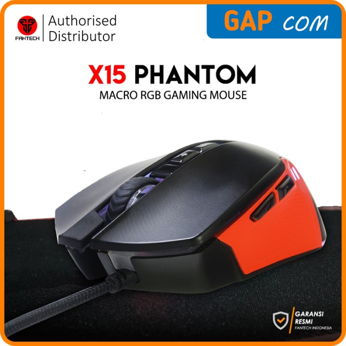 MOUSE GAMING MACRO FANTECH X15 PHANTOM RGB GAMING MOUSE