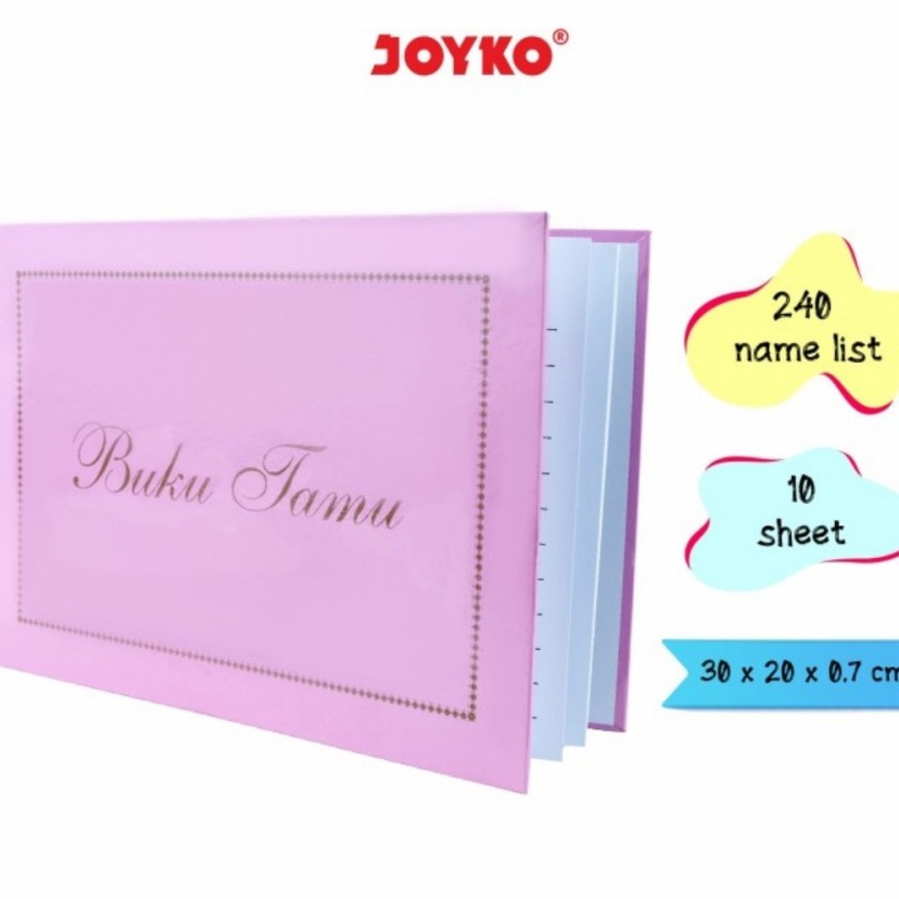 

[KODE PRODUK S0LOO8243] Guest Book Wedding/Buku Tamu Daftar Tamu Undangan JOYKO GB2030 PINK