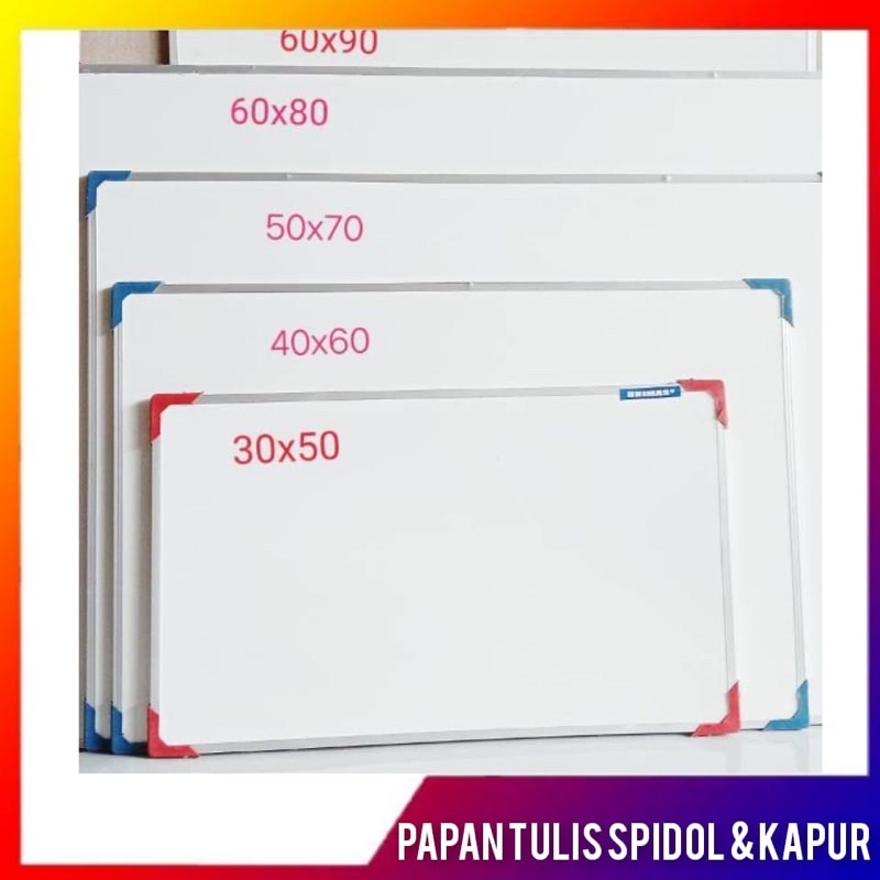 

PAPAN TULIS 60X90CM SPIDOL DAN KAPUR WHITEBOARD / BLACKBOARD UKURAN 60X90CM