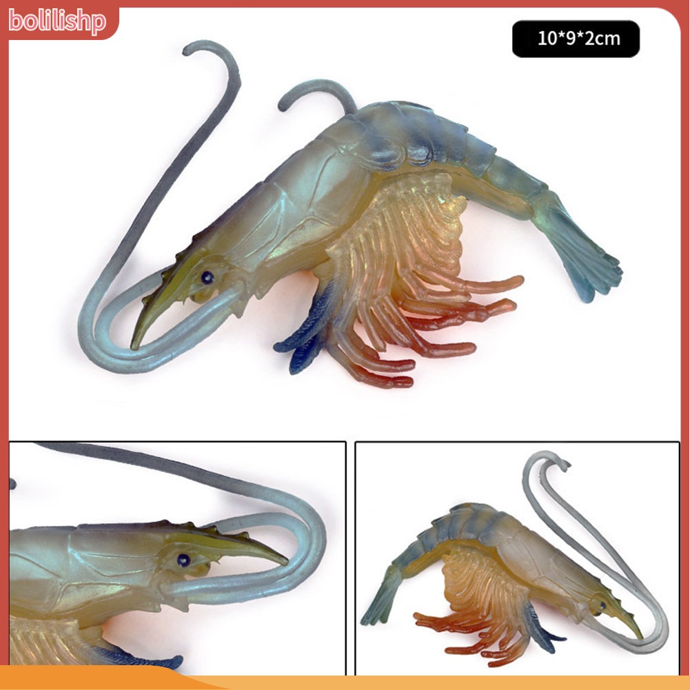 &lt;Bolilishp&gt; High Simulation Shrimp Squid Ocean Animal Model Figurine Table Decor Kids Toy