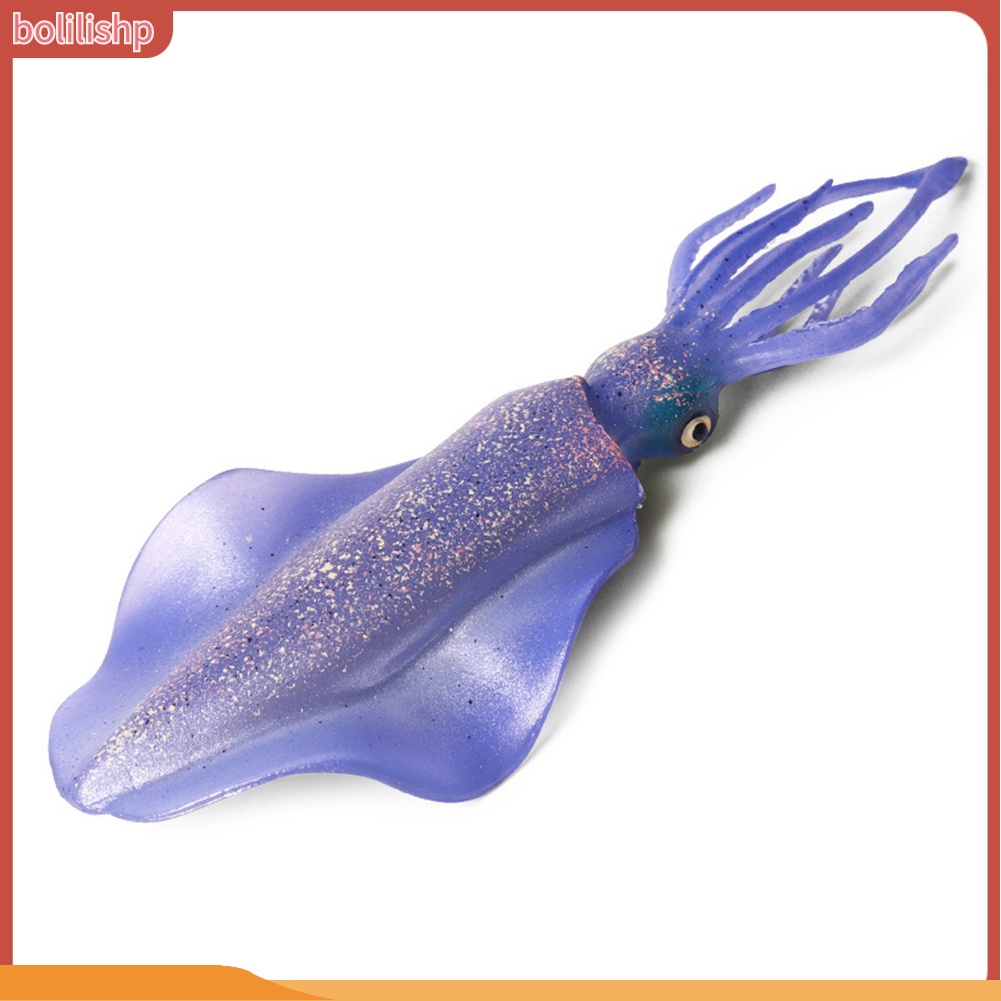 &lt;Bolilishp&gt; High Simulation Shrimp Squid Ocean Animal Model Figurine Table Decor Kids Toy