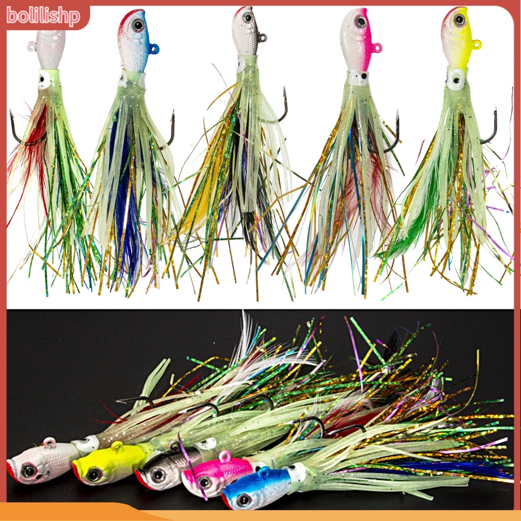 [Bolilishp] 28g/14cm Gurita Kait Umpan Glow-in-The-Dark Tajam Kait 3D Fisheyes Tahan Karat Kepala Ikan 14cm Buatan Memancing Memikat Aksesoris Memancing