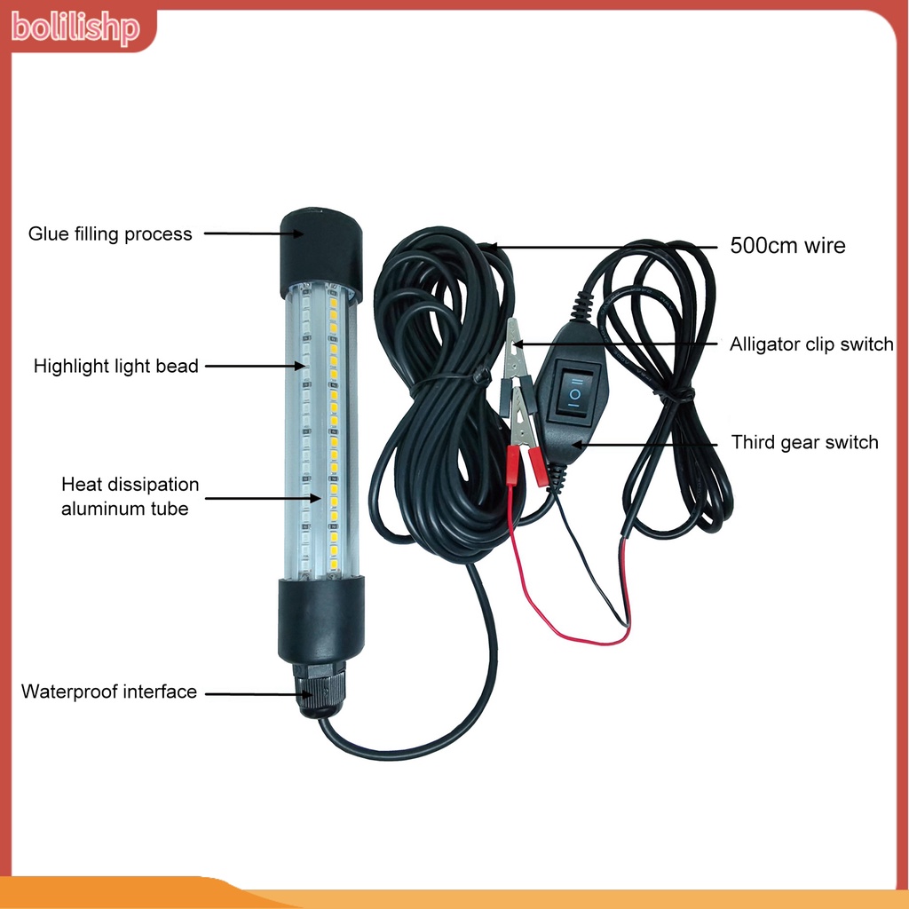 [Bolilishp] lampu Pancing Bawah Air Deep Drop LED Cahaya Terang Luminescent Fish Accessories Light Memancing Luar Ruangan