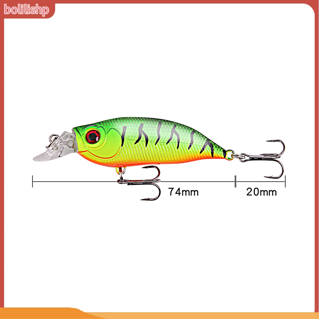 [Bolilishp] pancing Umpan Simulasi Warna Terang 3D Fisheye Water Popper Kait Tajam Mencegah Lolos 7.4cm/8.5g Umpan Pancing Mino Tenggelam Umpan Keras Perlengkapan Memancing